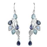 Sterling Silver Crescent Moon Dangle Earrings SJC