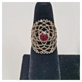 Sterling Pink Rhodolite Garnet Ring SJC