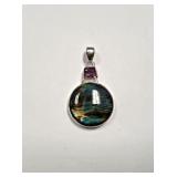 Sterling Purple Labradorite & Amethyst Pendant SJC