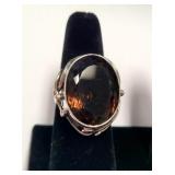 Sterling Silver Smoky Quartz Fashion Ring SJC