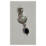 Sterling Silver Moonstone & Kyanite Pendant SJC