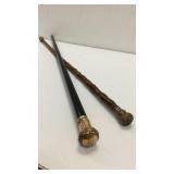 Two Antique Gold Plated Cans K9C