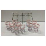 Mid Century Glasses and Wine Holder M10C