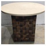 Marble Top Table w/ Wicker Base