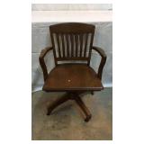 Wooden Office Chair W/ Wheels N6C