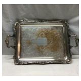 A Large Sliver Colored Serving Tray. Y5C