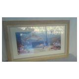 Artwork Of Dolphins Underwater by J.W. Harris U13D