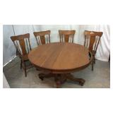 Oak Table w/ 4 Dining Chairs Z7B