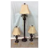 3 Matching Tropical Themed Lamps Z5G