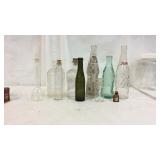 Assorted Vintage Glass Bottles M12D