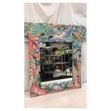 Hand Carved & Hand Painted Mirror Q13B