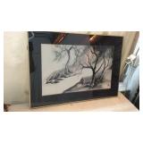 Chinese Brush Framed Watercolor Z13D