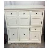 Distressed White Desk Entertainment Center Y8A