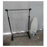 Rolling Clothes Rack & Ironing Board Z7C
