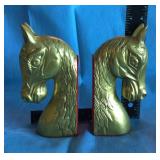 Brass Horse Head Bookends U5F