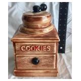 McCoy Ceramic Coffee Grinder Cookie Jar w/ Lid U6A