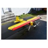 Yellow/Red RC Plane Engine has Compression