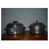 2 Cast Aluminum Covered Pans