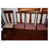 4 Oak T-Back Dining Room Chairs