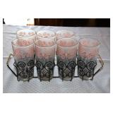 (7) 1950's Anchor Hocking Kitchen Pink & Black