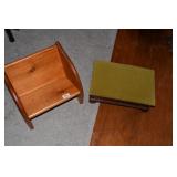 Mahogany Footstool & Oak Book Holder