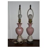 1940's Pink Sofa Lamps