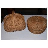 2 Handmade Baskets One Signed by Sadie Harris