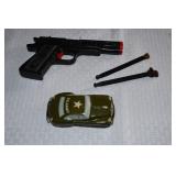 US Army Tin Car & Dart Gun ~ Works