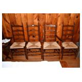 4 Oak Ladder Back Chairs