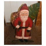 Hand Painted Wooden Santa 36" H