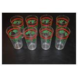 8 Vintage Poinsetita Water Glasses