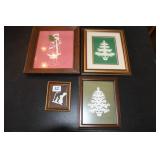 Framed Christmas Silhouettes signed