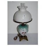 Hand Painted Milk Glass Lamp