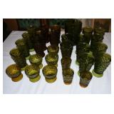 24pcs Green & Amber Whitehall Stemware