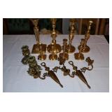 Large Heavy Brass Candlestick Lot