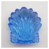 Vintage Waterford Crystal Blue Scallop Shell