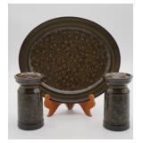 Franciscan Madeira Platter & Candle Holders