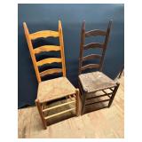 2 Ladder Back Rush Bottom Chairs