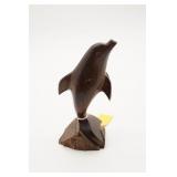 Hand Carved Dolphin Ironwood Statue