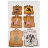 Vintage Set of Wood Bar Signs (6)