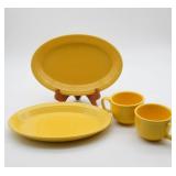 Fiesta Yellow Serving Dishes (2) & (2) Mugs