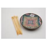 Oriental Decorative Plate & Chopsticks