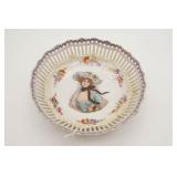German Porcelain Bowl Reticulated with Victorian