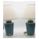 Pair of Ceramic Lamps Blue