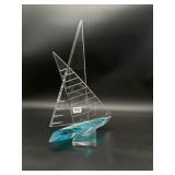 Michael George Acrylic Lucite Sailboat Sculpture