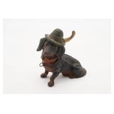 Vintage Cast Iron Dachshund Bank As Is