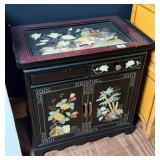 Black Lacquer Chinese Style 2 Door Accent Chest