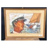 Boat Captain Smoking Pipe by Paul Weber