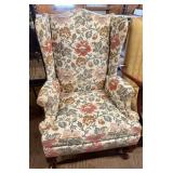 Hickory Upholstered Wing Back Chair