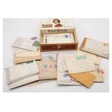 Cigar Box with Envelopes & Postcards Stamp Lot